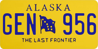 AK license plate GEN956
