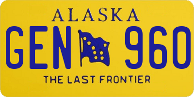AK license plate GEN960