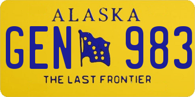 AK license plate GEN983