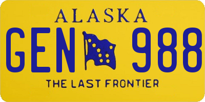 AK license plate GEN988