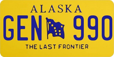 AK license plate GEN990