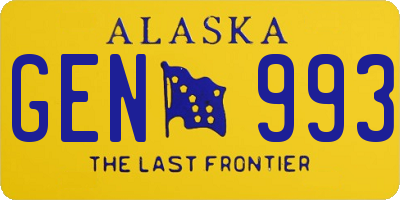 AK license plate GEN993