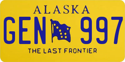 AK license plate GEN997