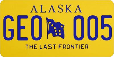 AK license plate GEO005