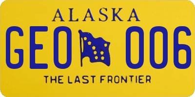 AK license plate GEO006