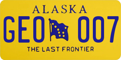 AK license plate GEO007