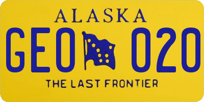 AK license plate GEO020