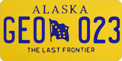 AK license plate GEO023