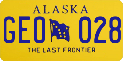 AK license plate GEO028