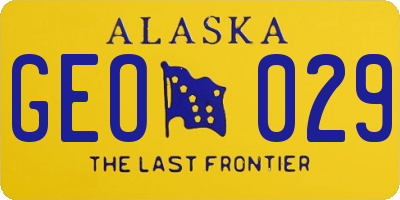 AK license plate GEO029