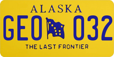 AK license plate GEO032