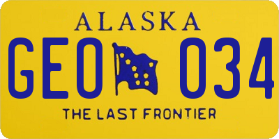 AK license plate GEO034
