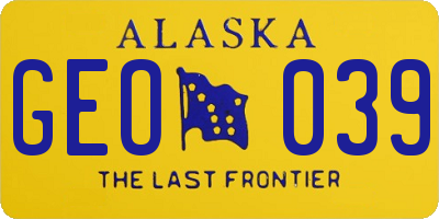 AK license plate GEO039