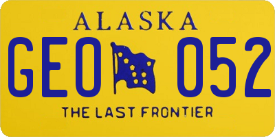 AK license plate GEO052