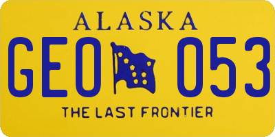 AK license plate GEO053