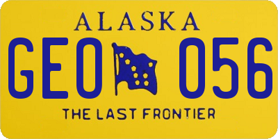 AK license plate GEO056