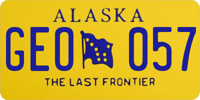 AK license plate GEO057