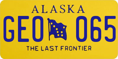 AK license plate GEO065