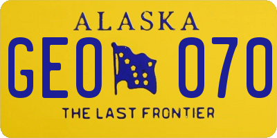 AK license plate GEO070