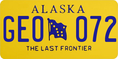 AK license plate GEO072