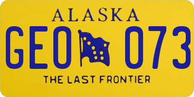 AK license plate GEO073