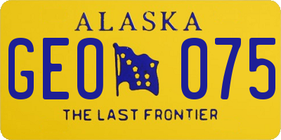 AK license plate GEO075