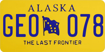 AK license plate GEO078