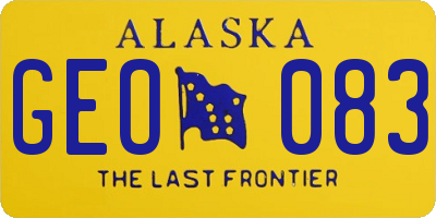 AK license plate GEO083