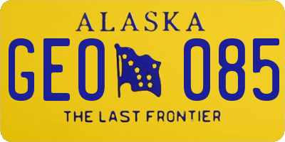 AK license plate GEO085