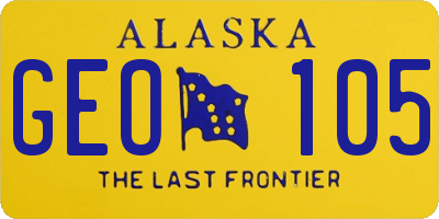 AK license plate GEO105