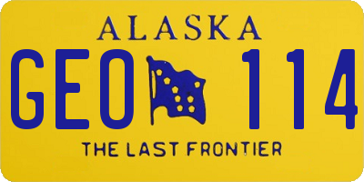 AK license plate GEO114