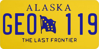 AK license plate GEO119