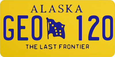 AK license plate GEO120
