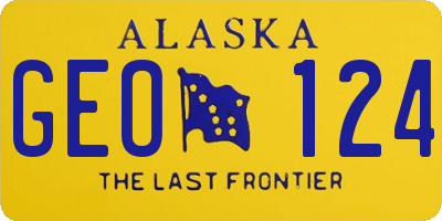 AK license plate GEO124