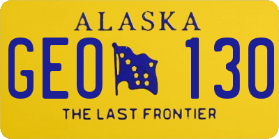 AK license plate GEO130