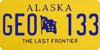 AK license plate GEO133