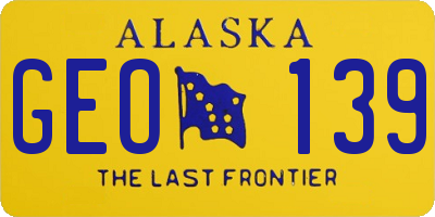 AK license plate GEO139