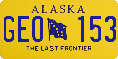 AK license plate GEO153