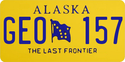 AK license plate GEO157
