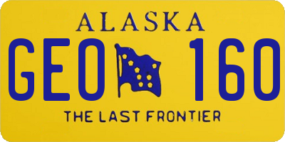 AK license plate GEO160