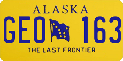 AK license plate GEO163