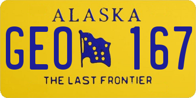 AK license plate GEO167