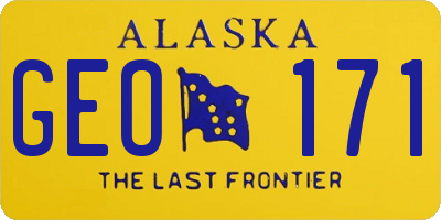 AK license plate GEO171