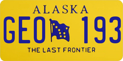 AK license plate GEO193