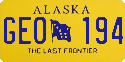 AK license plate GEO194
