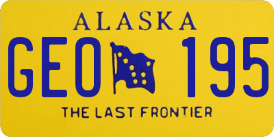 AK license plate GEO195