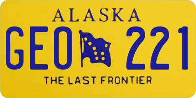 AK license plate GEO221