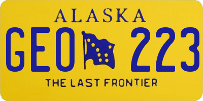 AK license plate GEO223