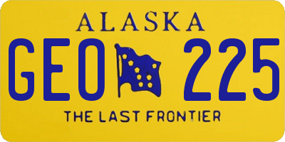 AK license plate GEO225