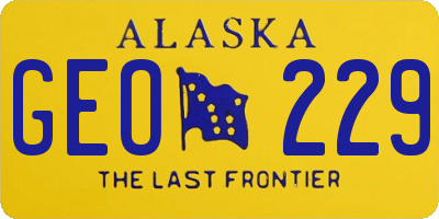 AK license plate GEO229